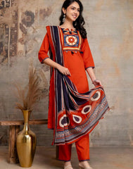 Elegant Pure Cotton Set – Rust