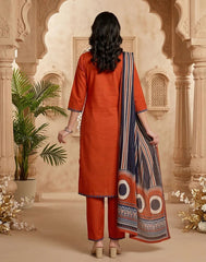 Elegant Pure Cotton Set – Rust