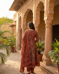 Pure cotton Anarkali Set